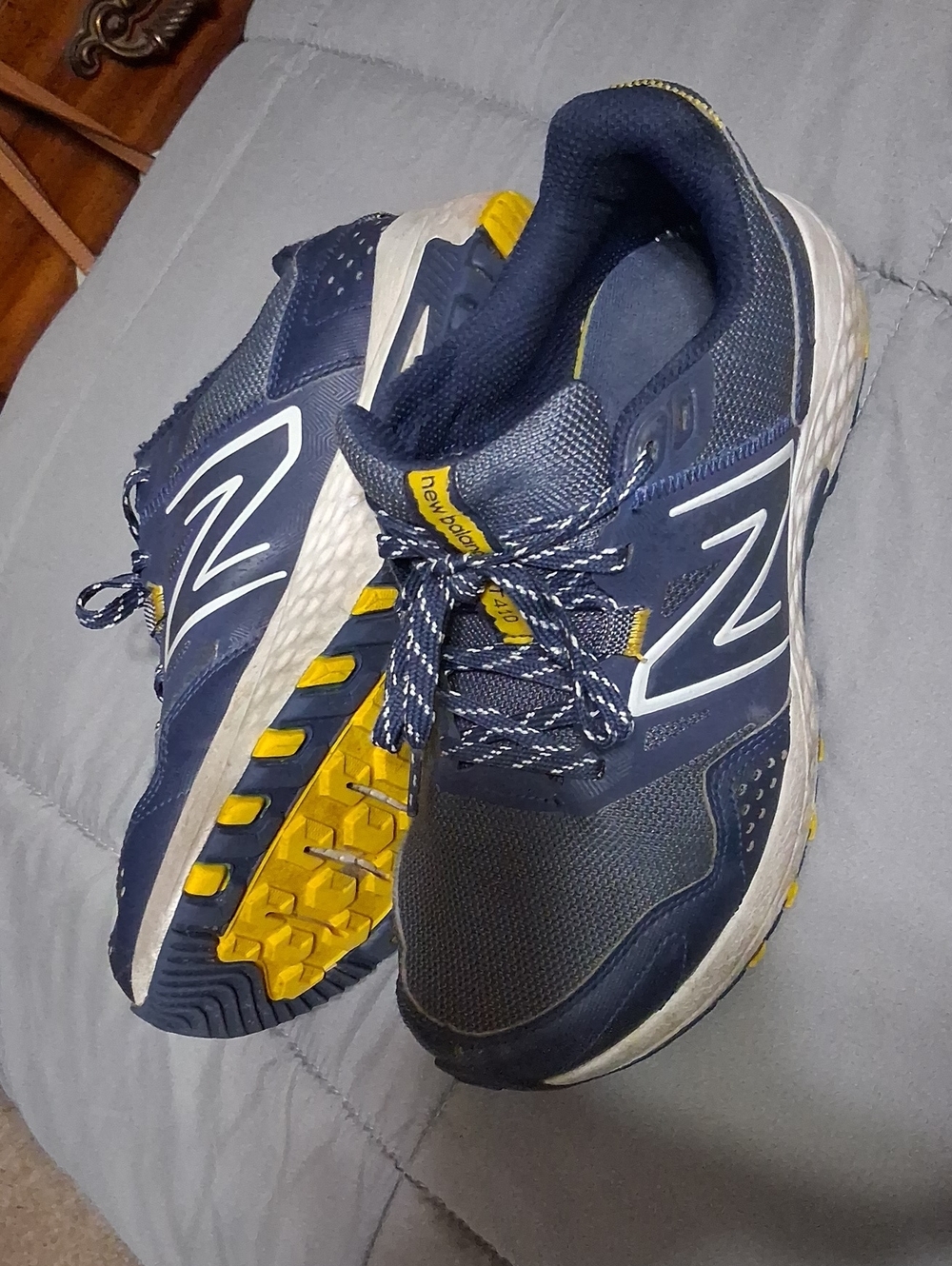 New Balance Navy and Yellow Men's Athletic Running Shoes